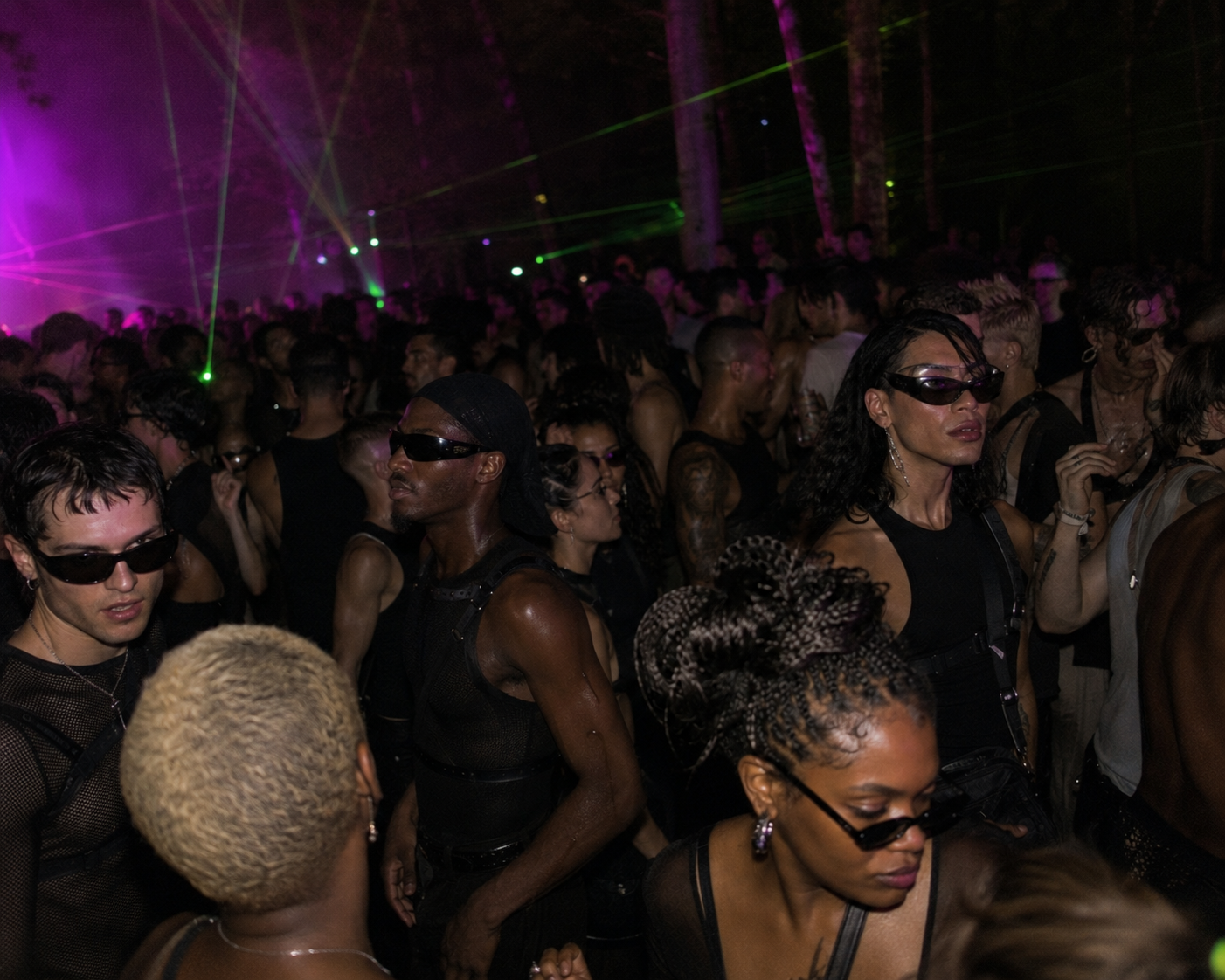 A packed dancefloor late at night
